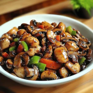 Close-up of black pepper chicken with glistening sauce and chopped scallions