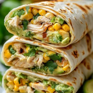 Chicken and avocado burrito cut in half showing melted cheese and ranch sauce