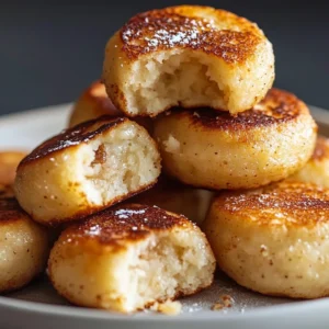 Mini pancake bites made with banana, oats, and cottage cheese on a plate