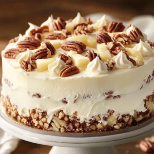 Close-up of Elvis Presley Cake showing pineapple bits and creamy frosting