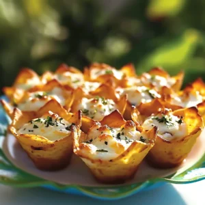 Golden-baked Iowa party bites with cheese, sausage, and herbs on a tray