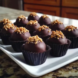 Buckeye-style peanut butter balls with a bit of filling exposed