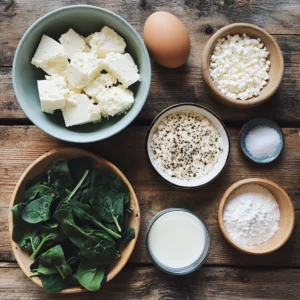 Golden egg muffins topped with bits of feta cheese and wilted spinach