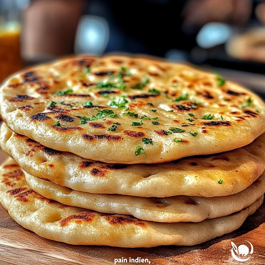 Homemade Indian flatbread cooking in a pan without yeast, golden and soft