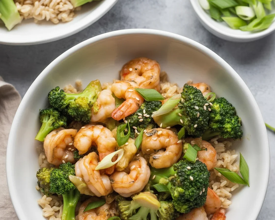 Quick Shrimp and Broccoli Stir-fry with plump shrimp and fresh broccoli in a savory sauce.